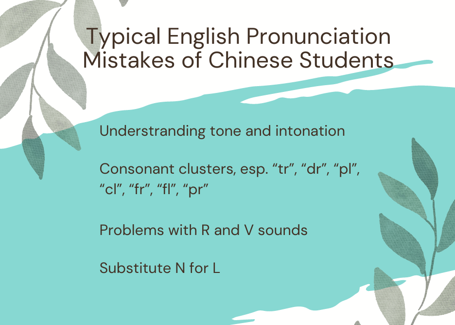 typical english chinese pronunciation mistakes