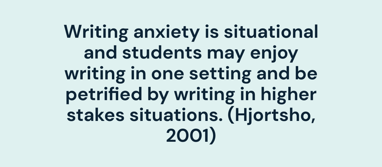 student's writing anxiety