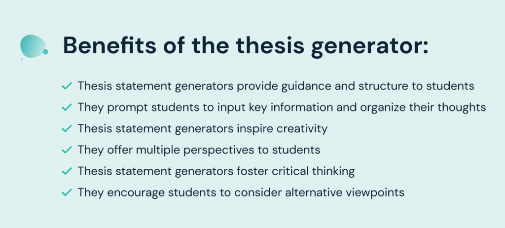 thesis generator benefits
