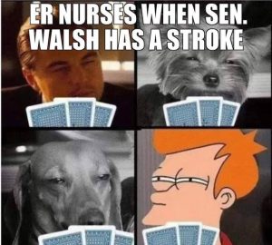 Nurses playing cards meme