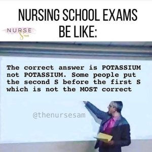 Nursing school exam memes