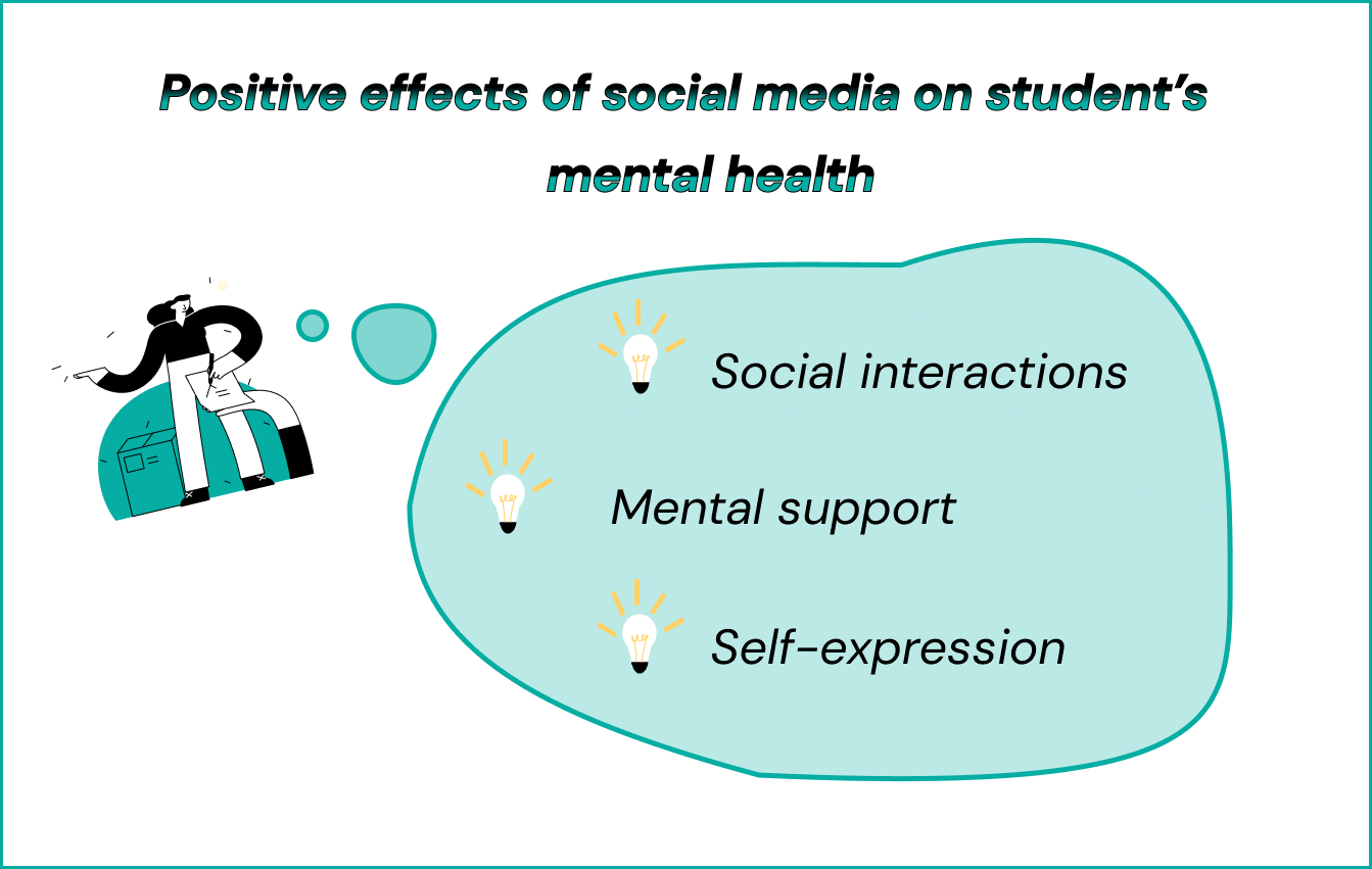 positive impact of social media on mental health of students