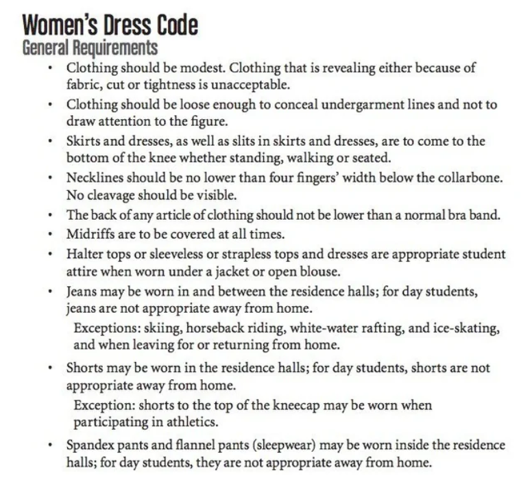 bob jones university crazy rules_women's dress code
