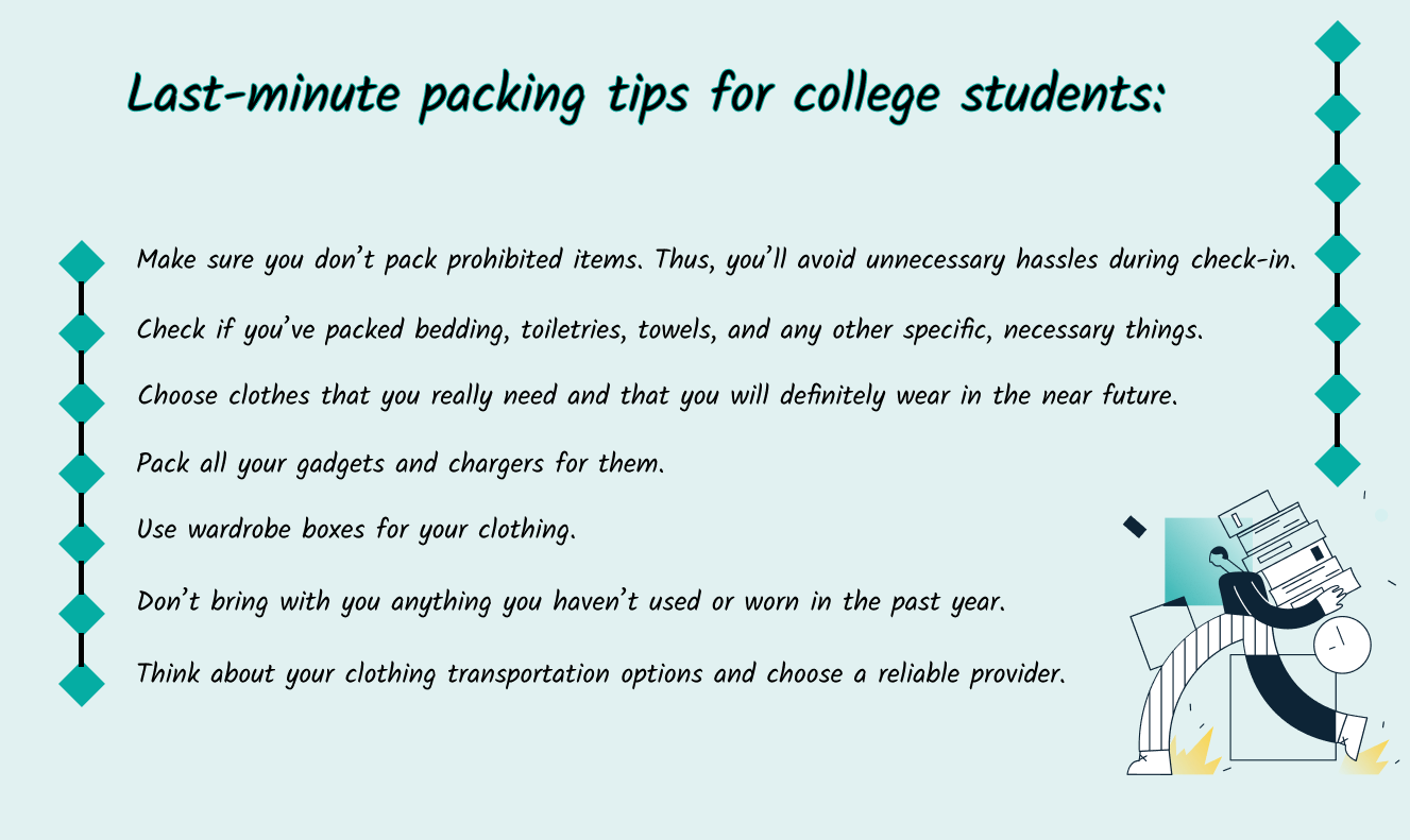 how to pack clothes for college