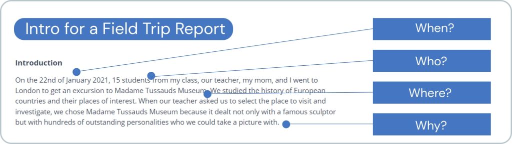 Intro for a Field Trip Report