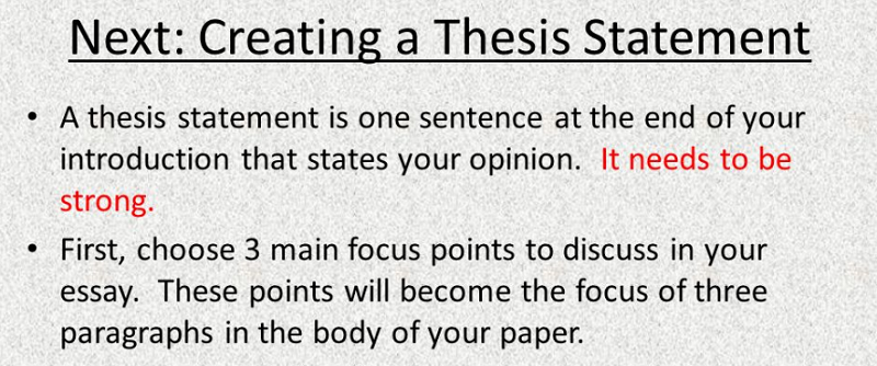 creating a thesis statement