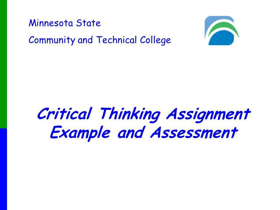 Critical Thinking Assignment