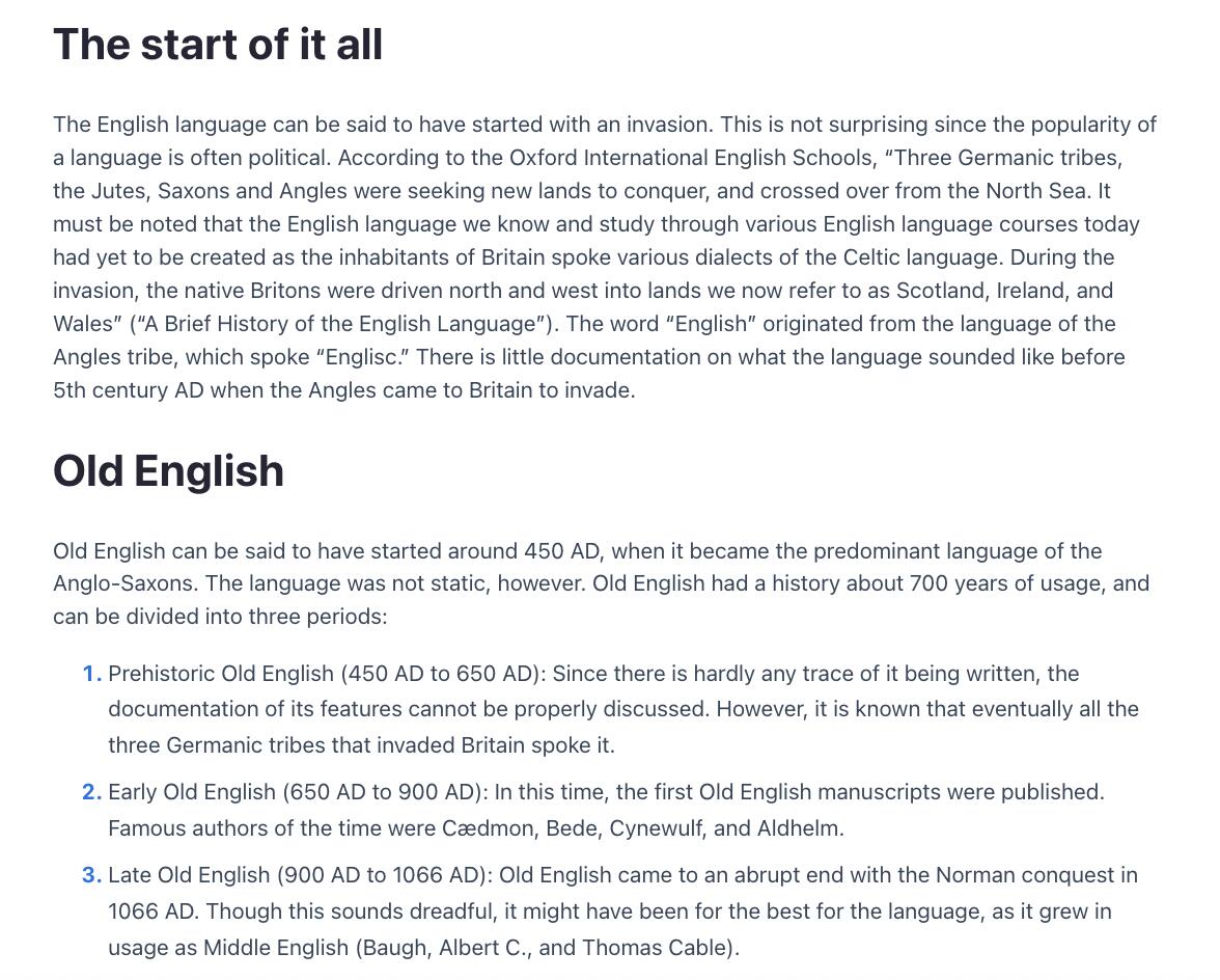 english language history essay